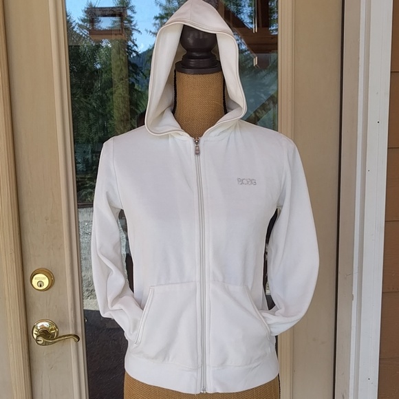 BCBGMaxAzria Other - BCBGMaxazria Full Zip Ivory Hoodie Sz Girls 16